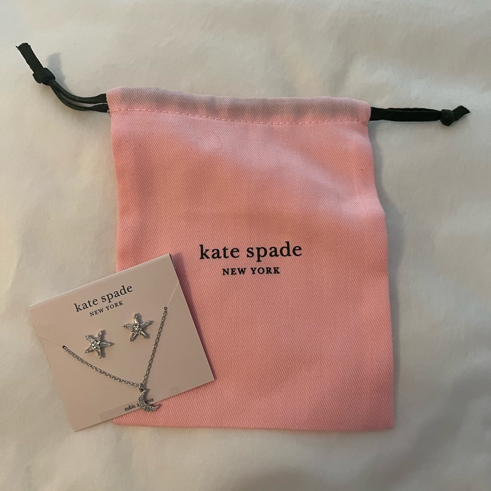 Kate Spade Star & Moon Earring/Necklace Set